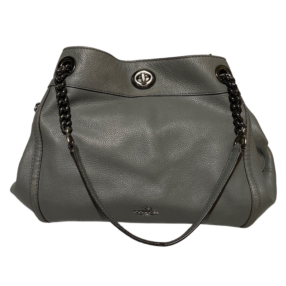 Coach turnlock Edie shoulder bag gray leather